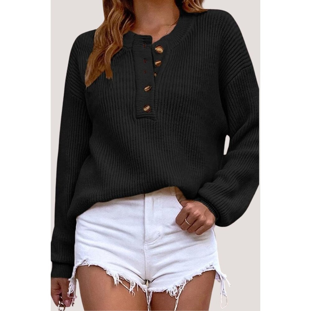 Half Button Up Thermal Sweater